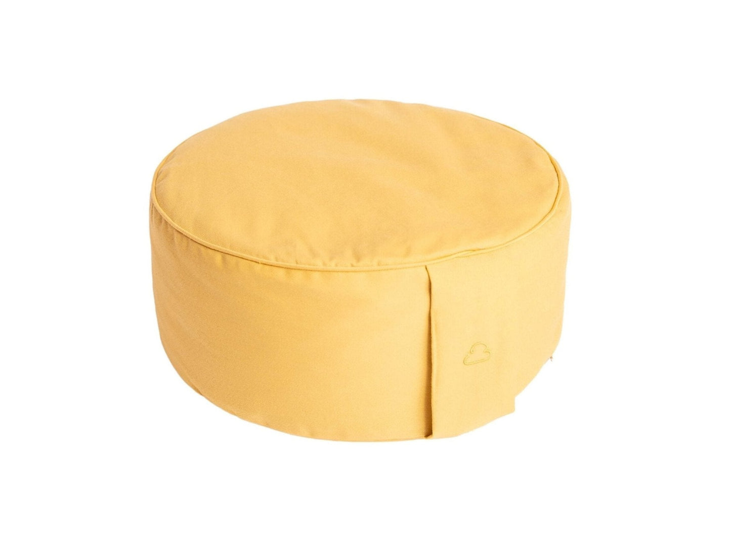 Gelbes Sitzkissen mit Buchweizenspelzen